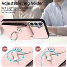 For Samsung Galaxy M35 5G Organ Card Bag Ring Holder Phone Case(Pink) - 3