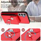 For Samsung Galaxy M35 5G Organ Card Bag Ring Holder Phone Case(Red) - 3