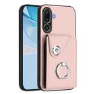For Samsung Galaxy M56 5G Organ Card Bag Ring Holder Phone Case(Pink) - 1