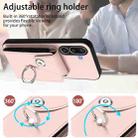 For Samsung Galaxy M56 5G Organ Card Bag Ring Holder Phone Case(Pink) - 3