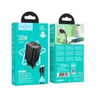 hoco N53 Monsoon Dual Port PD30W Type-C, QC3.0 USB Charger with 1m Type-C Cable, EU Plug(Black) - 3