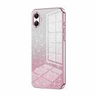 For Samsung Galaxy A07 Gradient Glitter Powder Electroplated Phone Case(Pink) - 1