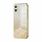 For Samsung Galaxy A07 Gradient Glitter Powder Electroplated Phone Case(Gold) - 1