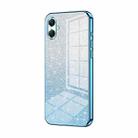 For Samsung Galaxy A07 Gradient Glitter Powder Electroplated Phone Case(Blue) - 1
