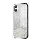 For Samsung Galaxy A07 Gradient Glitter Powder Electroplated Phone Case(Black) - 1
