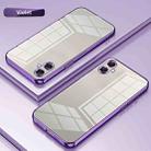 For Samsung Galaxy A07 Transparent Plating Fine Hole Phone Case(Purple) - 2