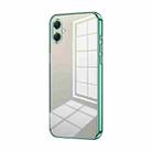 For Samsung Galaxy A07 Transparent Plating Fine Hole Phone Case(Green) - 1