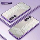 For Samsung Galaxy A17 Transparent Plating Fine Hole Phone Case(Purple) - 2