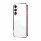 For Samsung Galaxy A17 Transparent Plating Fine Hole Phone Case(Pink) - 1
