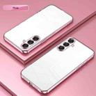 For Samsung Galaxy A17 Transparent Plating Fine Hole Phone Case(Pink) - 2