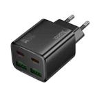 hoco N55 Fundador 4-port PD20W Type-Cx2, USBx2 Charger, EU Plug(Black) - 1