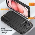 For iPhone 15 Pro Defender Gen2 Rugged PC + Silicone Phone Case with Holder(Black) - 3