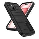 For iPhone 15 Plus Defender Gen2 Rugged PC + Silicone Phone Case with Holder(Black) - 2