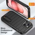 For iPhone 15 Plus Defender Gen2 Rugged PC + Silicone Phone Case with Holder(Black) - 3