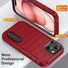 For iPhone 15 Plus Defender Gen2 Rugged PC + Silicone Phone Case with Holder(Red+Black) - 3