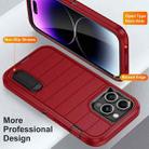 For iPhone 14 Pro Max Defender Gen2 Rugged PC + Silicone Phone Case with Holder(Red+Black) - 3