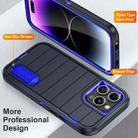 For iPhone 14 Pro Max Defender Gen2 Rugged PC + Silicone Phone Case with Holder(Dark Blue) - 3