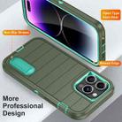 For iPhone 14 Pro Max Defender Gen2 Rugged PC + Silicone Phone Case with Holder(Dark Green+Cyan) - 3