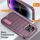 For iPhone 14 Pro Max Defender Gen2 Rugged PC + Silicone Phone Case with Holder(Purple+Light Pink) - 3