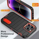 For iPhone 14 Pro Defender Gen2 Rugged PC + Silicone Phone Case with Holder(Black+Orange) - 3