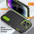 For iPhone 14 Pro Defender Gen2 Rugged PC + Silicone Phone Case with Holder(Black+Green) - 3