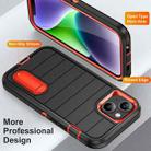 For iPhone 14 Plus Defender Gen2 Rugged PC + Silicone Phone Case with Holder(Black+Orange) - 3