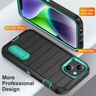 For iPhone 14 Plus Defender Gen2 Rugged PC + Silicone Phone Case with Holder(Black+Cyan) - 3