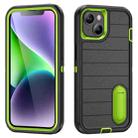 For iPhone 14 Plus Defender Gen2 Rugged PC + Silicone Phone Case with Holder(Black+Green) - 1