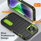 For iPhone 14 Plus Defender Gen2 Rugged PC + Silicone Phone Case with Holder(Black+Green) - 3