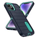 For iPhone 14 Plus Defender Gen2 Rugged PC + Silicone Phone Case with Holder(Dark Blue+Cyan) - 2