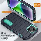 For iPhone 14 Plus Defender Gen2 Rugged PC + Silicone Phone Case with Holder(Dark Blue+Cyan) - 3