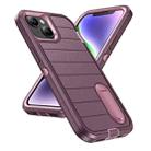 For iPhone 14 Plus Defender Gen2 Rugged PC + Silicone Phone Case with Holder(Purple+Light Pink) - 2