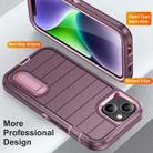 For iPhone 14 Plus Defender Gen2 Rugged PC + Silicone Phone Case with Holder(Purple+Light Pink) - 3