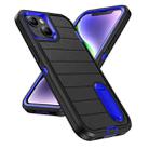 For iPhone 14 Defender Gen2 Rugged PC + Silicone Phone Case with Holder(Black+Dark Blue) - 2