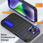 For iPhone 14 Defender Gen2 Rugged PC + Silicone Phone Case with Holder(Black+Dark Blue) - 3