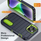 For iPhone 14 Defender Gen2 Rugged PC + Silicone Phone Case with Holder(Dark Blue+Green) - 3