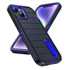 For iPhone 14 Defender Gen2 Rugged PC + Silicone Phone Case with Holder(Dark Blue) - 2