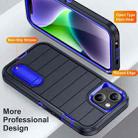 For iPhone 14 Defender Gen2 Rugged PC + Silicone Phone Case with Holder(Dark Blue) - 3