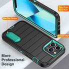 For iPhone 13 Pro Max Defender Gen2 Rugged PC + Silicone Phone Case with Holder(Black+Cyan) - 3