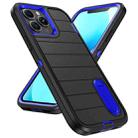 For iPhone 13 Pro Max Defender Gen2 Rugged PC + Silicone Phone Case with Holder(Black+Dark Blue) - 2