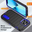 For iPhone 13 Pro Max Defender Gen2 Rugged PC + Silicone Phone Case with Holder(Black+Dark Blue) - 3