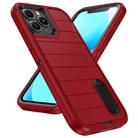 For iPhone 13 Pro Max Defender Gen2 Rugged PC + Silicone Phone Case with Holder(Red+Black) - 2