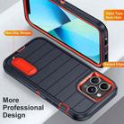 For iPhone 13 Pro Max Defender Gen2 Rugged PC + Silicone Phone Case with Holder(Dark Blue+Orange) - 3