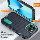 For iPhone 13 Pro Max Defender Gen2 Rugged PC + Silicone Phone Case with Holder(Dark Blue+Cyan) - 3