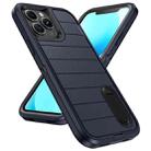 For iPhone 13 Pro Max Defender Gen2 Rugged PC + Silicone Phone Case with Holder(Dark Blue+Black) - 2