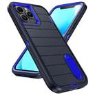 For iPhone 13 Pro Max Defender Gen2 Rugged PC + Silicone Phone Case with Holder(Dark Blue) - 2