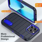 For iPhone 13 Pro Max Defender Gen2 Rugged PC + Silicone Phone Case with Holder(Dark Blue) - 3