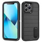 For iPhone 13 Pro Defender Gen2 Rugged PC + Silicone Phone Case with Holder(Black) - 1