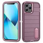 For iPhone 13 Pro Defender Gen2 Rugged PC + Silicone Phone Case with Holder(Purple+Light Pink) - 1