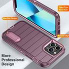 For iPhone 13 Pro Defender Gen2 Rugged PC + Silicone Phone Case with Holder(Purple+Light Pink) - 3